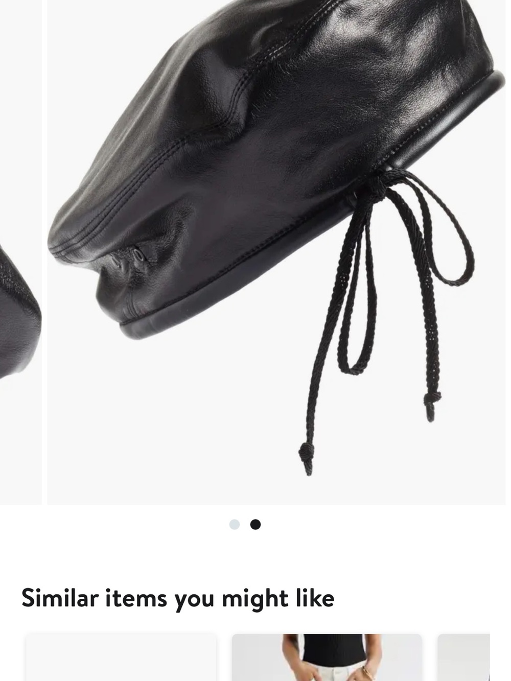 Eric javitz black leather beret - Picture 6 of 6